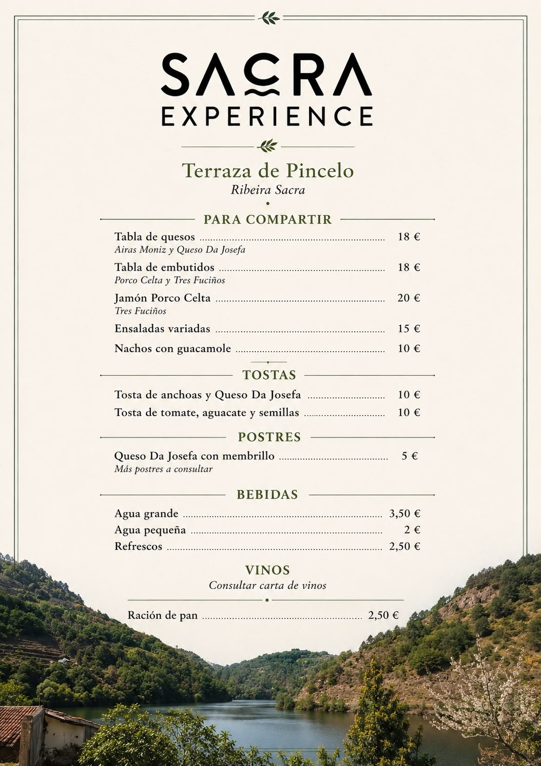 Carta A Terraza do Pincelo Ribeira Sacra
